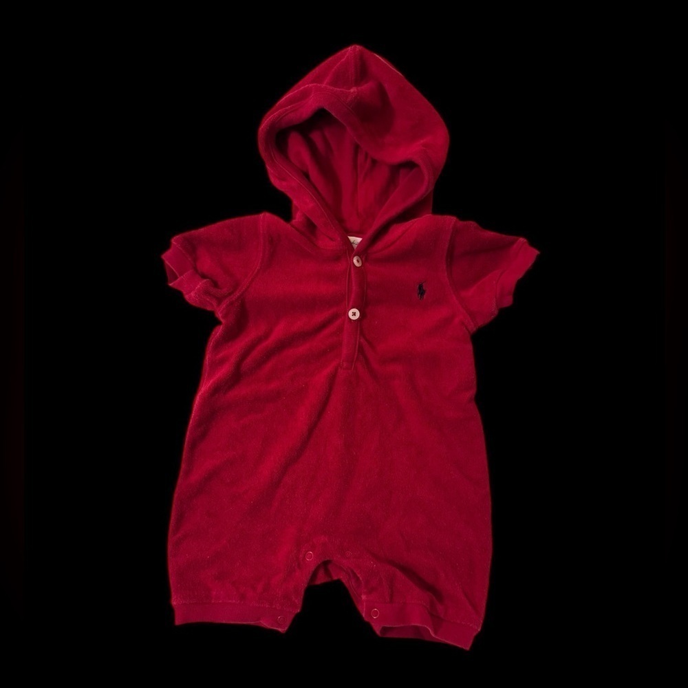 Polo Ralph Lauren Striped Hooded Romper 12 months k159